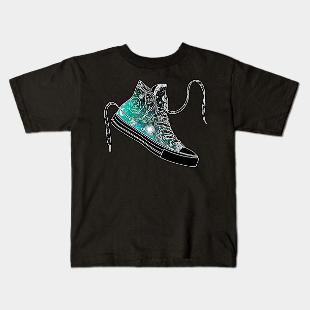 Pisces high tops - Space canvas Kids T-Shirt by MickeyEdwards